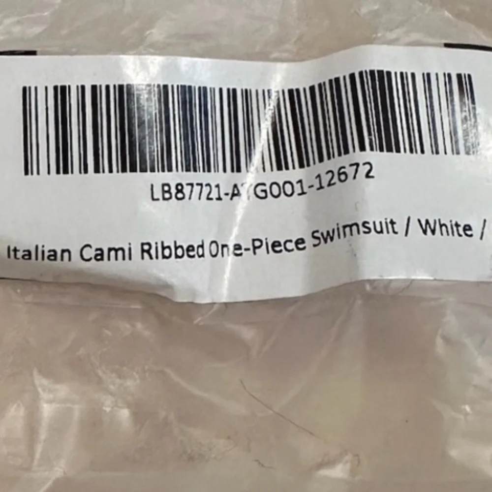 NWT QUINCE Italian Cami Ribbed One-Piece Swimsuit White (bin 6)